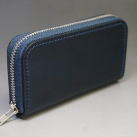 完売御礼！コードバン ミニ財布（ホーウィン社/ネイビー色/金具:シルバー色） - 画像 (2)