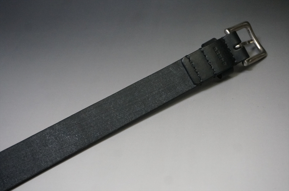 即納品!ブライドルレザー ベルト(特選品/J.ベイカー社/ブラック色/30mm幅) - 画像 (6)