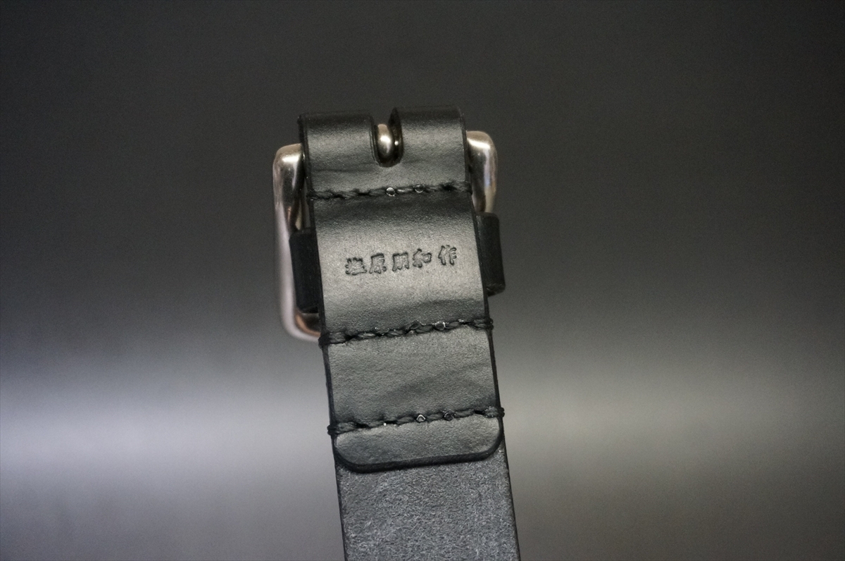 即納品!ブライドルレザー ベルト(特選品/J.ベイカー社/ブラック色/30mm幅) - 画像 (7)