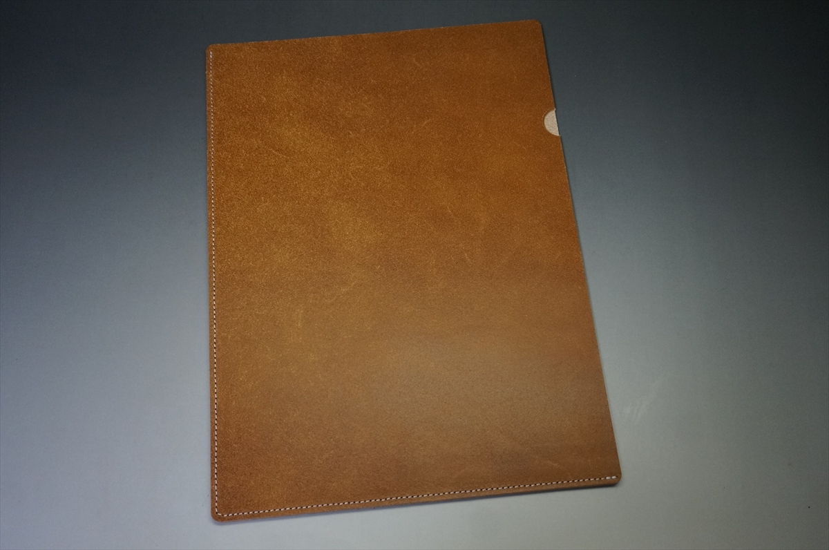完売御礼!ブライドルレザー 床革ファイル(セドウィック社/ヘーゼル色) - 画像 (2)