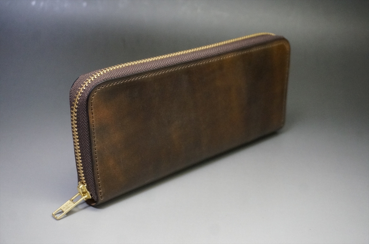 コードバン 長財布(ホーウィン社/マーブルダークコニャック色) - 画像 (2)