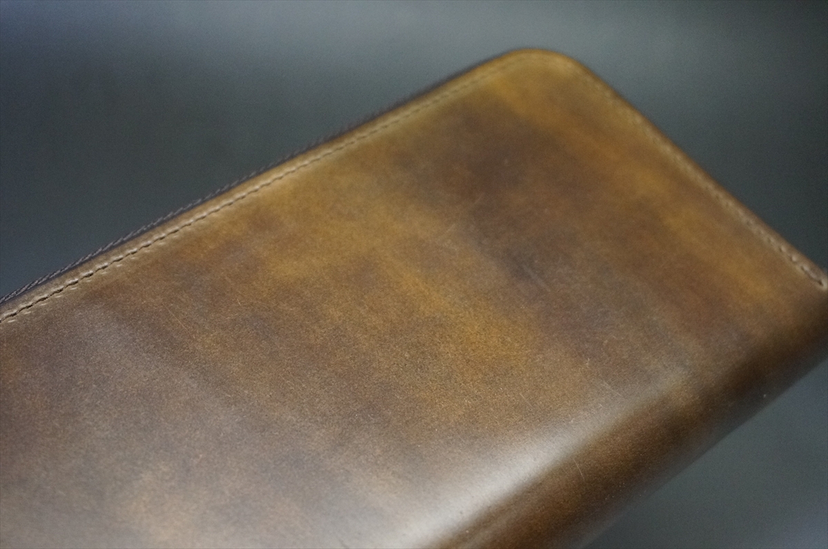 コードバン 長財布(ホーウィン社/マーブルダークコニャック色) - 画像 (3)