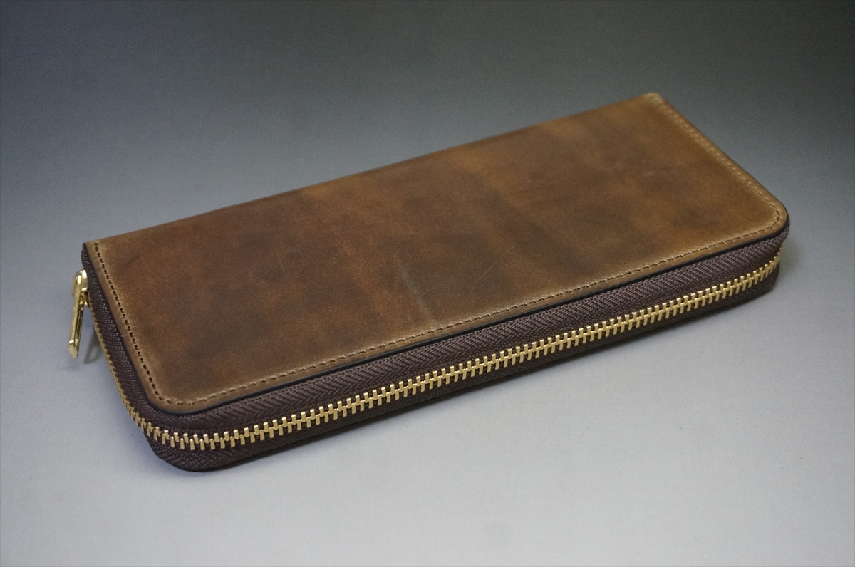 コードバン 長財布(ホーウィン社/マーブルダークコニャック色) - 画像 (5)
