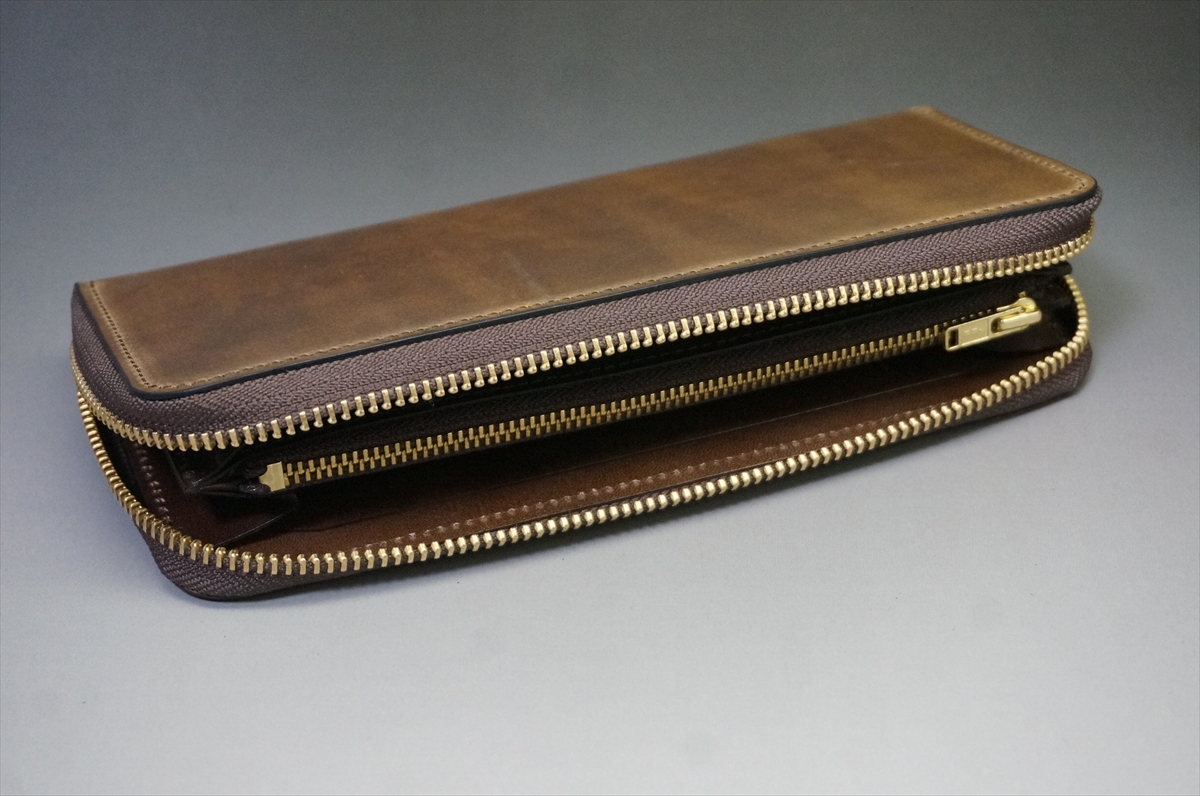 コードバン 長財布(ホーウィン社/マーブルダークコニャック色) - 画像 (6)