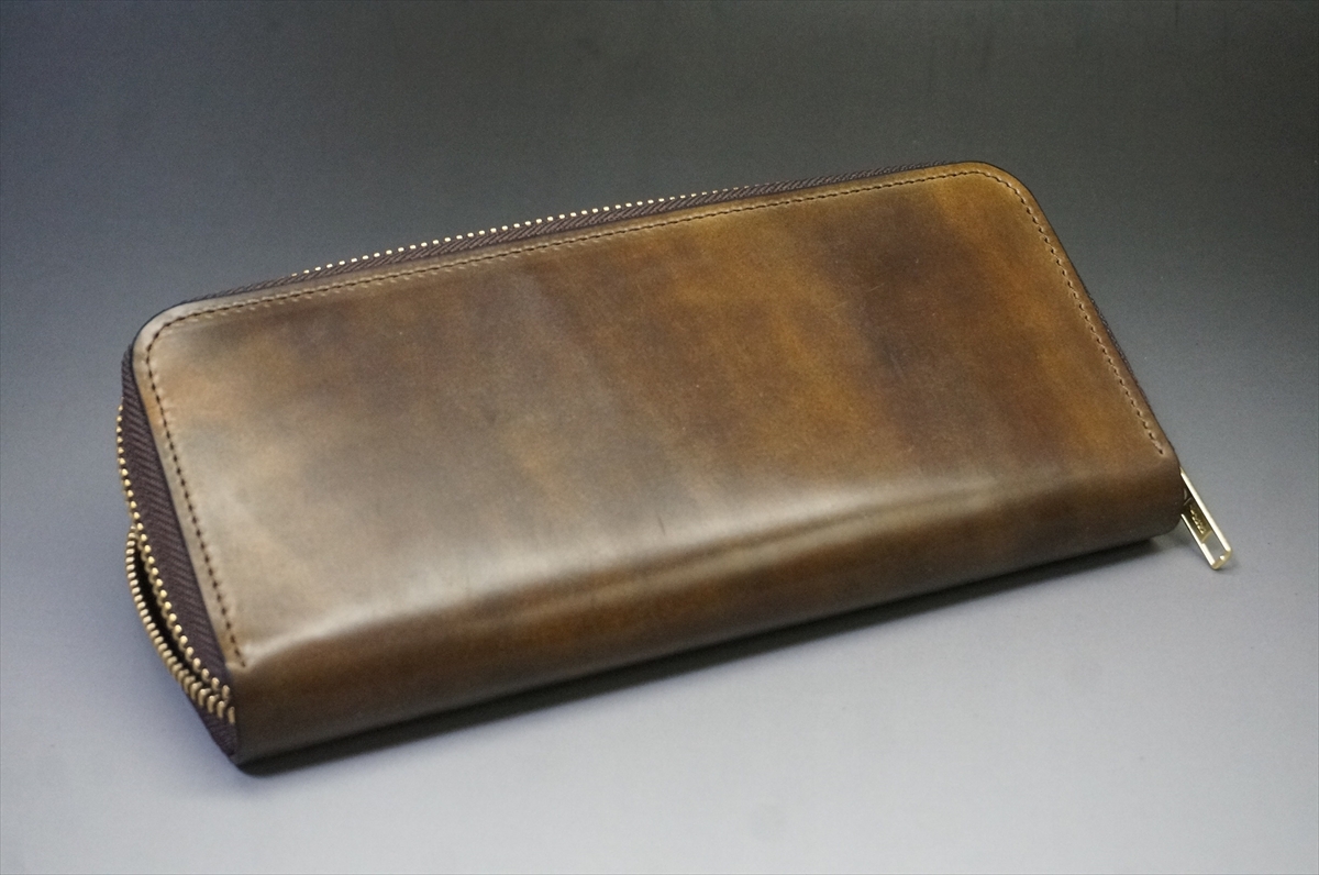 コードバン 長財布(ホーウィン社/マーブルダークコニャック色) - 画像 (7)