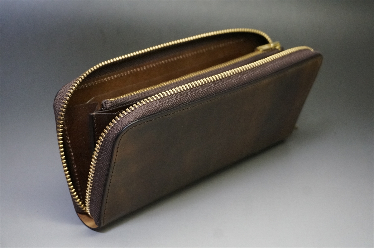 コードバン 長財布(ホーウィン社/マーブルダークコニャック色) - 画像 (8)