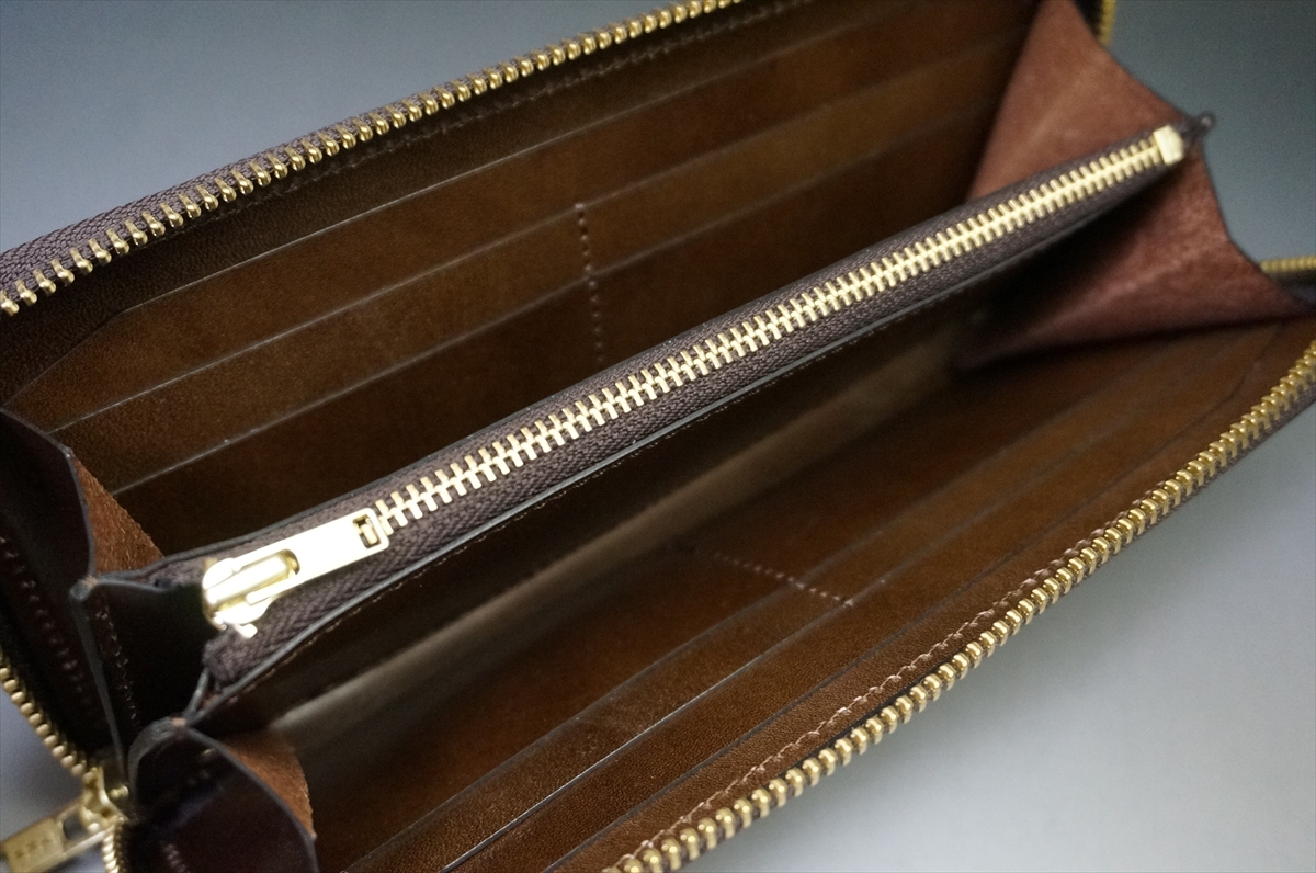 コードバン 長財布(ホーウィン社/マーブルダークコニャック色) - 画像 (9)
