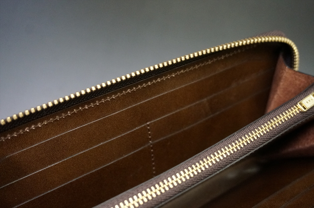 コードバン 長財布(ホーウィン社/マーブルダークコニャック色) - 画像 (11)
