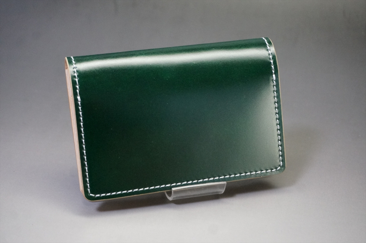 2月18日(水曜日)終了!コードバン 名刺入れ(レーデルオガワ社/グリーン色) - 画像 (2)