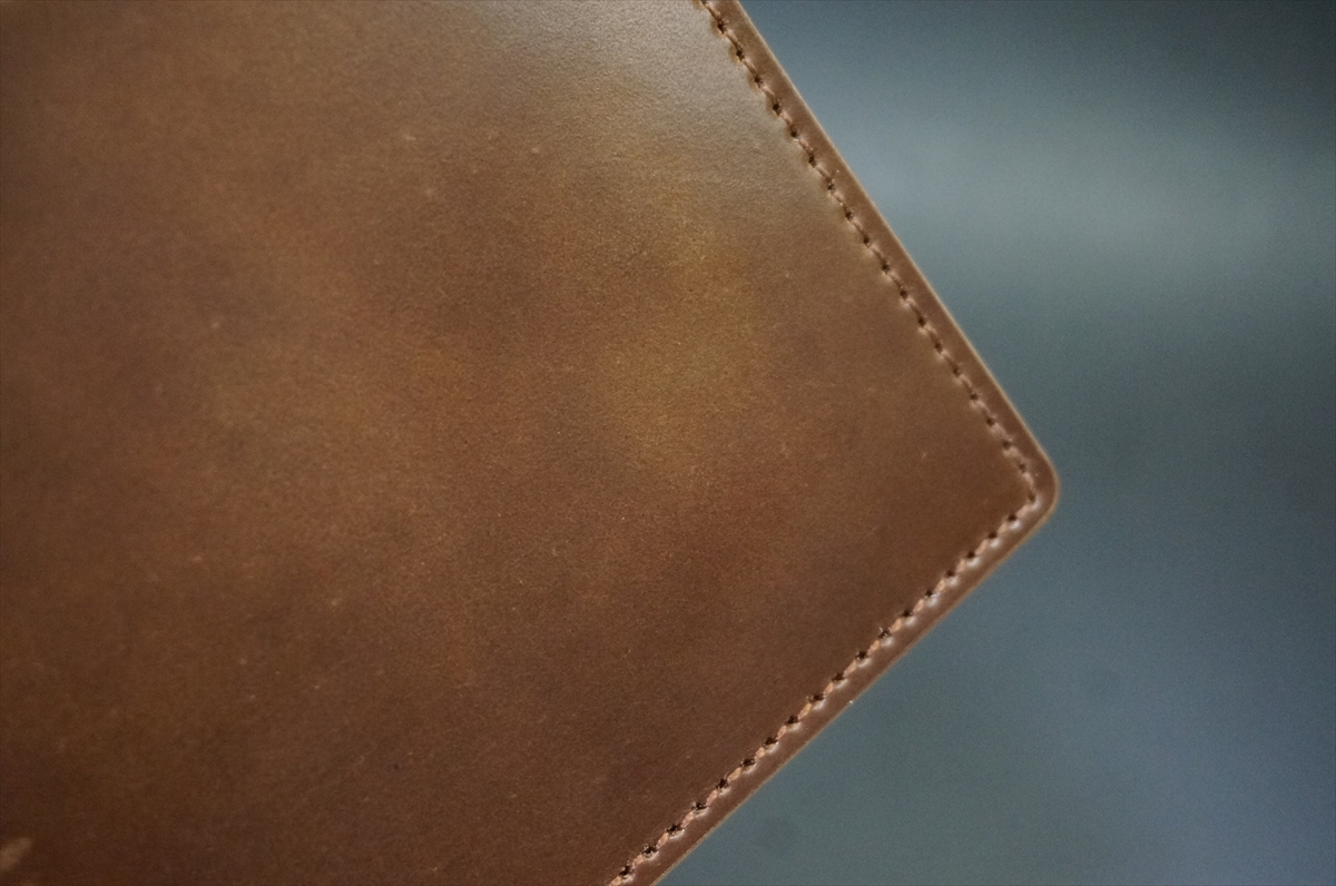 2月20日(金曜日)終了!コードバン 二つ折り財布(ホーウィン社/バーボン色/小銭入れ付きタイプ) - 画像 (3)