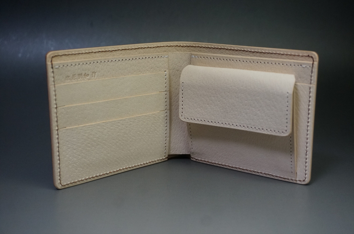 2月20日(金曜日)終了!コードバン 二つ折り財布(ホーウィン社/バーボン色/小銭入れ付きタイプ) - 画像 (6)