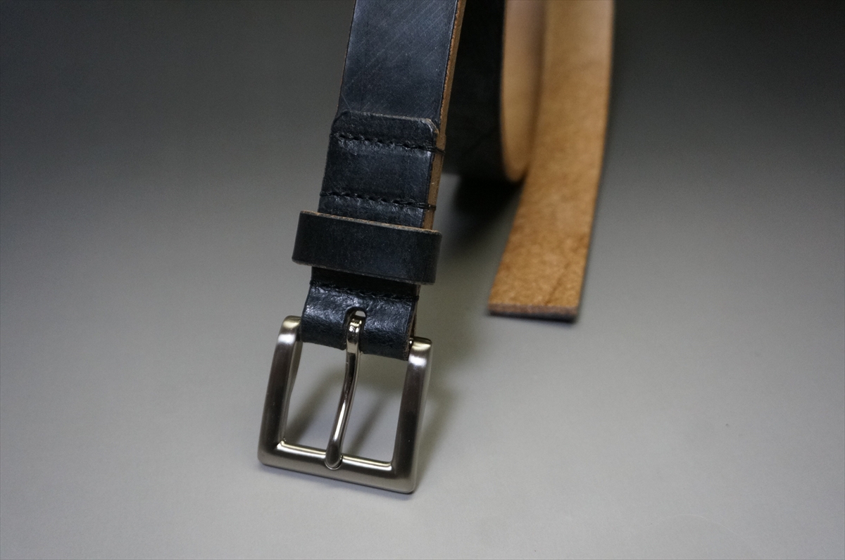 即決お買い得品!ブライドルレザー ベルト(お買い得品/J.ベイカー社/ベンズ側/ブラック色/30mm幅) - 画像 (2)