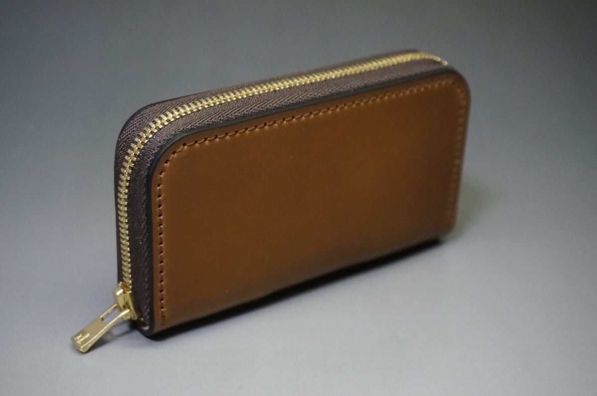 コードバン ミニ財布(特選品/ロカド社/ブラウン/金具:ゴールド色) - 画像 (2)