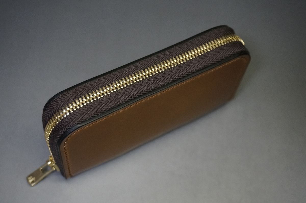 コードバン ミニ財布(特選品/ロカド社/ブラウン/金具:ゴールド色) - 画像 (3)